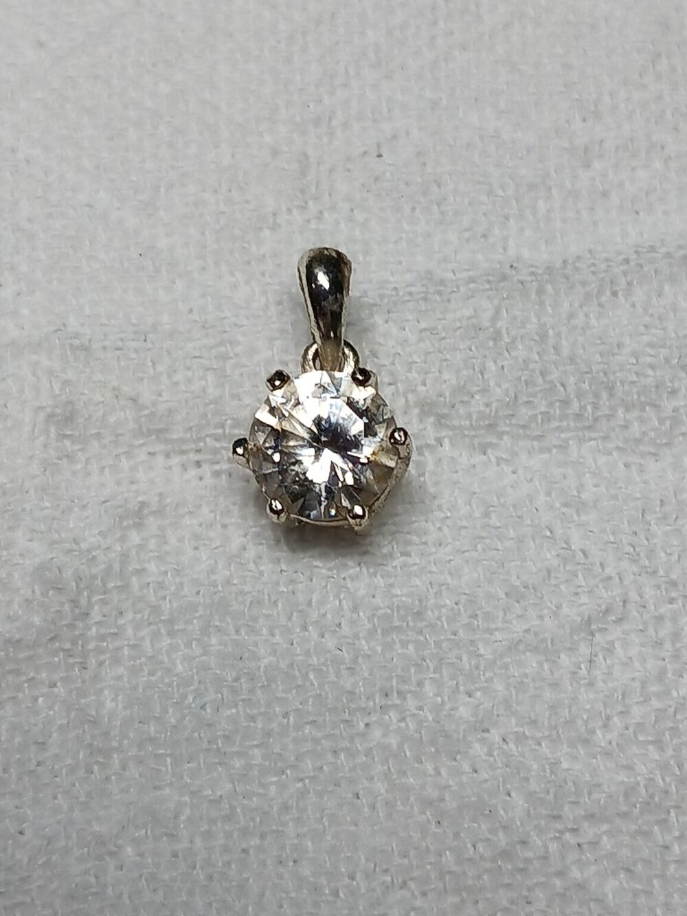 Minimalist 6mm Round Clear Stone Solitaire Pendant - Dainty Sparkle